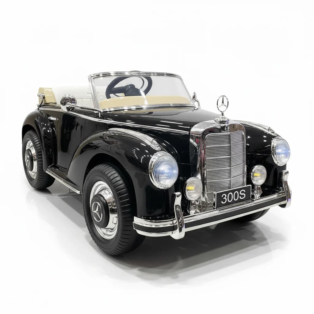 Mercedes 300S 12V Kinderauto Metallic Zwart